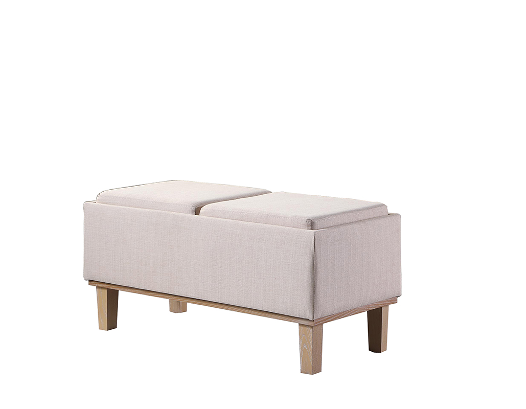 17″ in CREAM SEAT FLIP STORAGE BENCH w/ UNFINISH LEGS